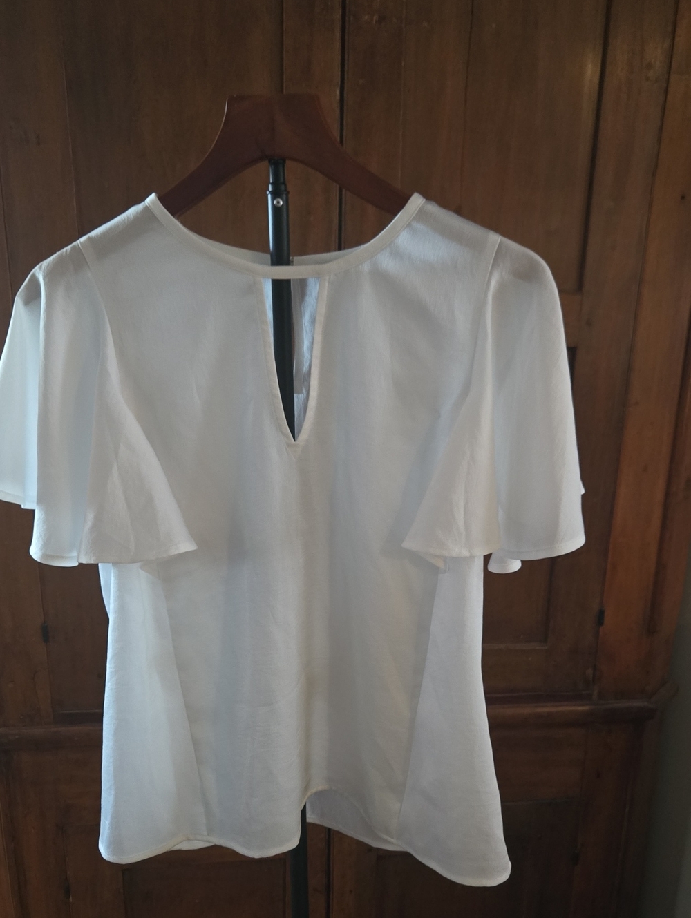 Express White Flutter Sleeve Blouse